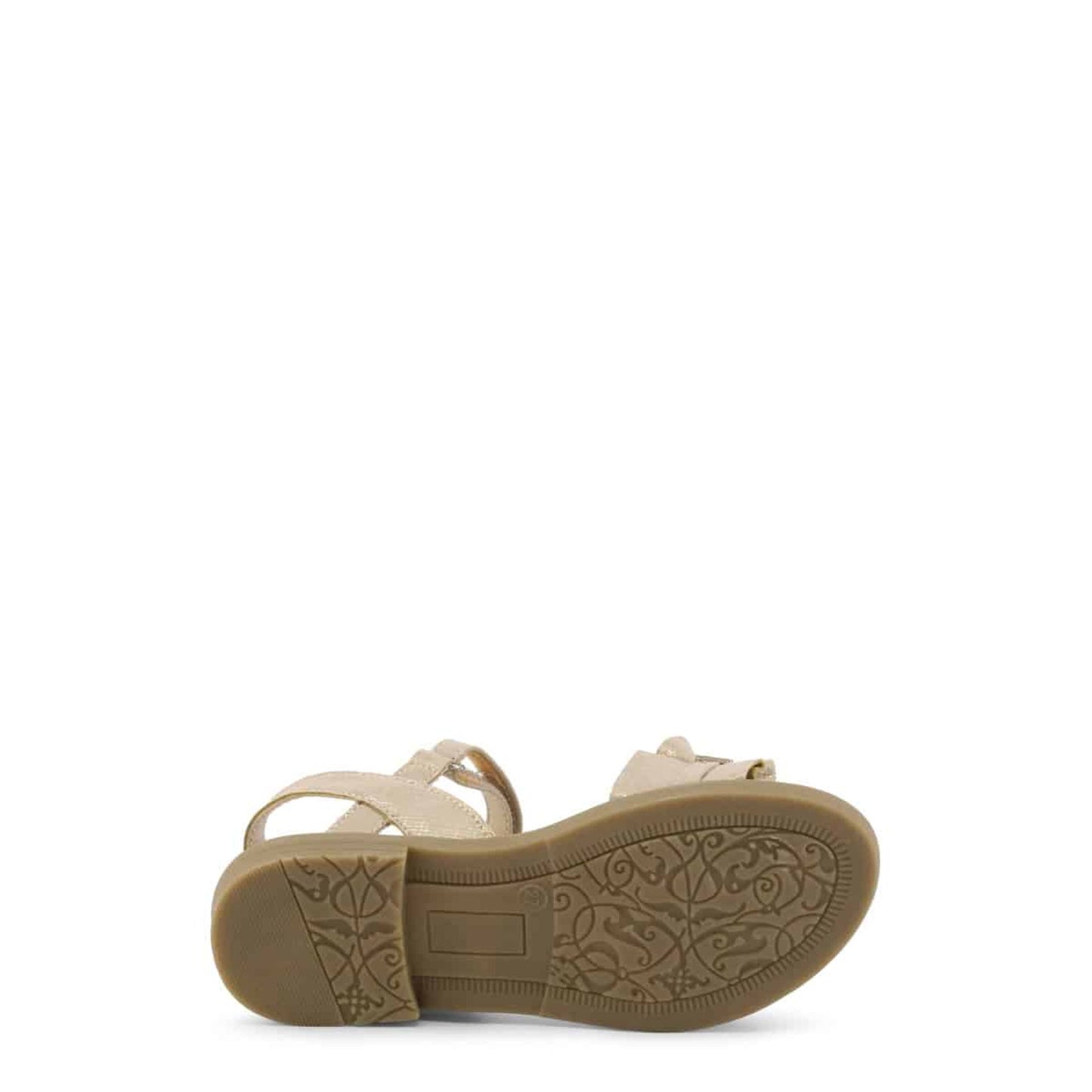 Sandali bambina beige con strappo e fiocchetti