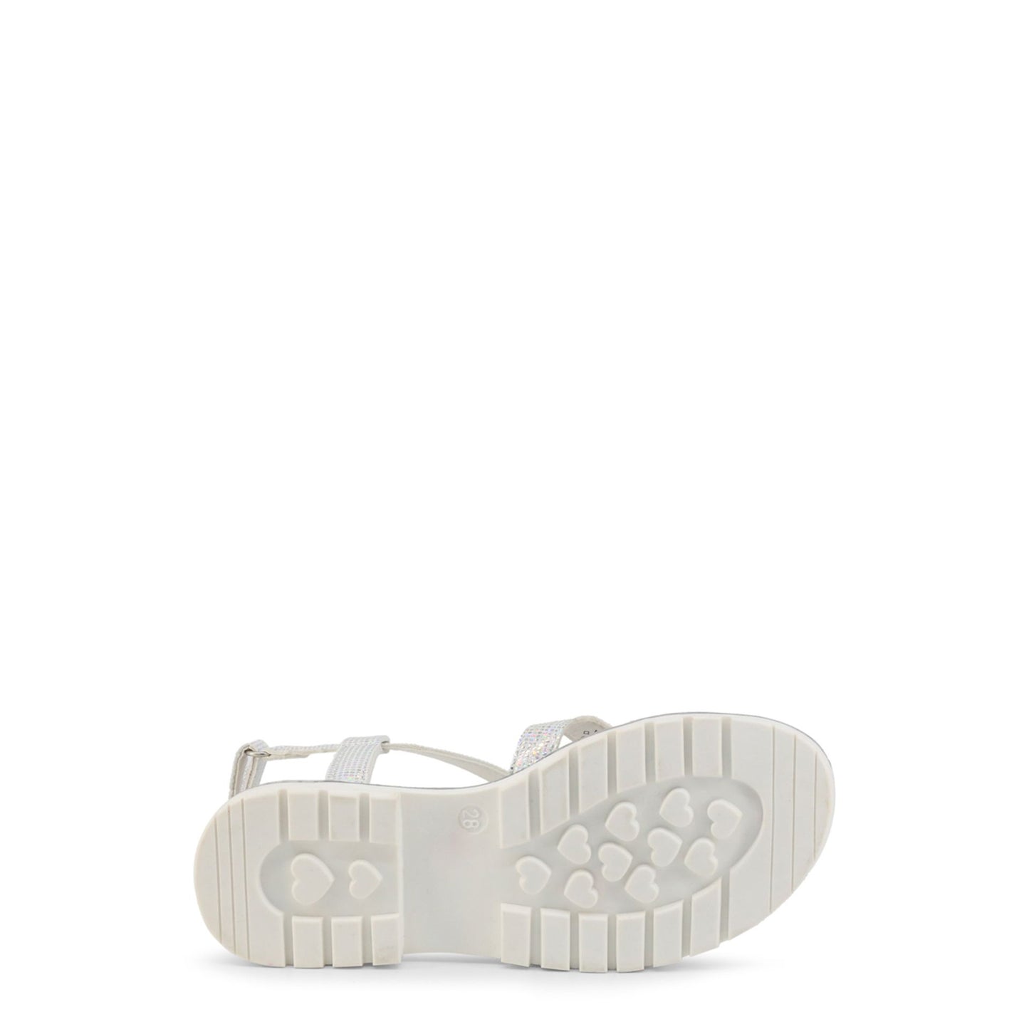 Sandali bambina argento con glitter e strappo