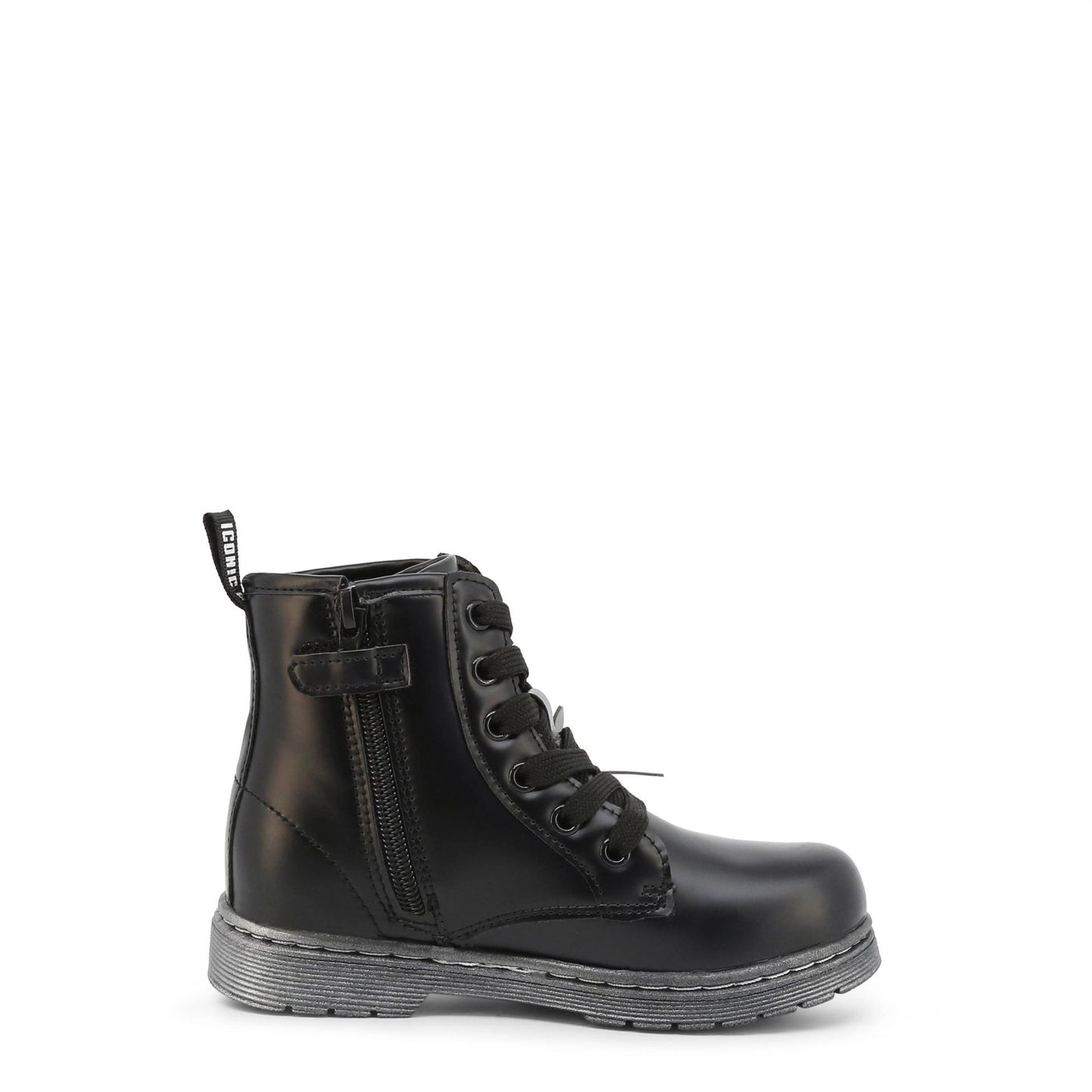 Stivaletto bambina con scritte multicolor e zip laterlae