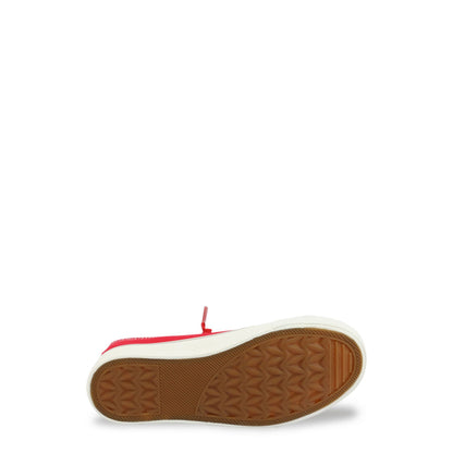 Scarpa sportiva bambino rosso in tessuto con punta in gomma