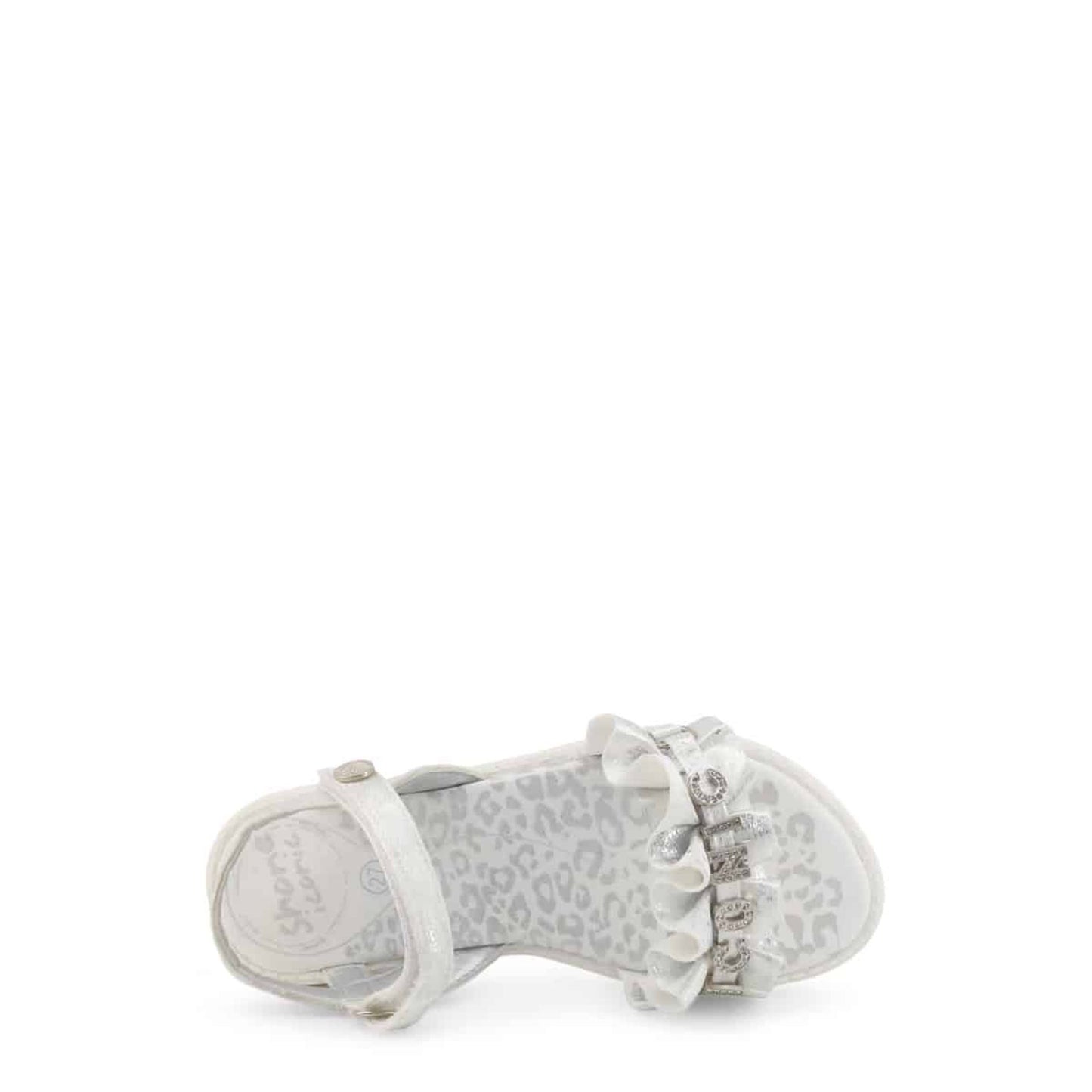 Sandali bambina grigio con strappo e fiocchetto