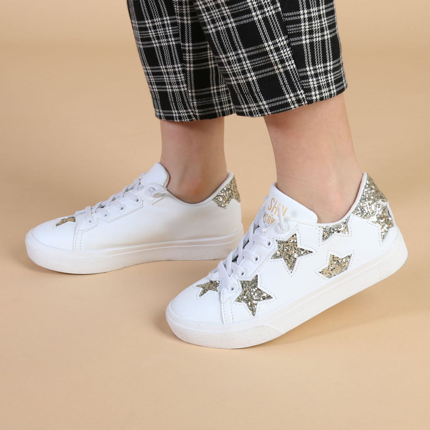 Sneakers bambina con stelle glitterate