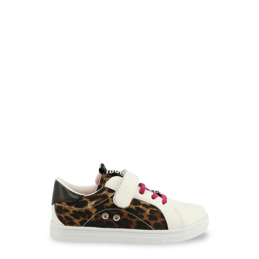 Scarpa sportiva bambina bianco con tomaia animalier, strappo e memory foam