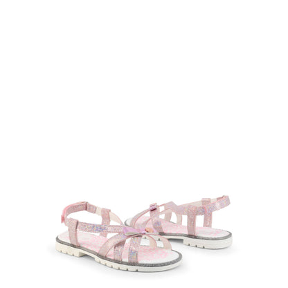 Sandali bambina rosa con glitter e strappo