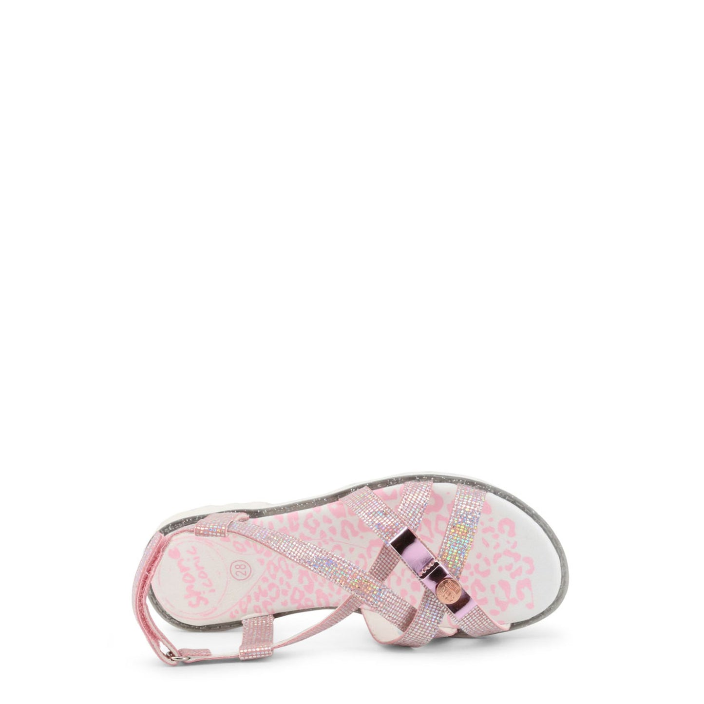 Sandali bambina rosa con glitter e strappo