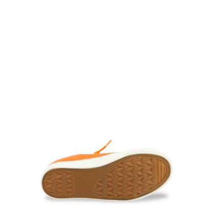 Scarpa sportiva bambino arancione in tessuto con punta in gomma