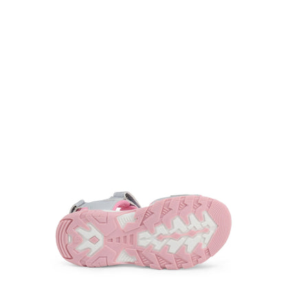 Sandali bambina argento e rosa con doppio strappo